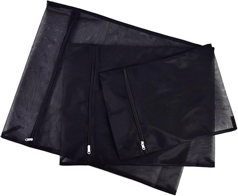 حقيبة غسيل من النايلون الشبكي الرمادي الفاتح بسحاب للصدرية والملابس الحساسة - Image 2